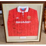 1 x Paul Scholes Framed And Mounted Shirt Signed By The Winning Team 1996 / 97 Season -