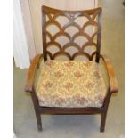 1 x Vintage Chair - From A Grade II Listed Hall In Good Condition - Dimensions: W57 x H73 x D66cm