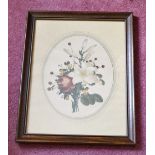 1 x Vintage Framed Floral Art Print - From A Grade II Listed Hall In Very Good Condition *More