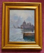 1 x Original Oil Painting By F. Rinaldi, Depicting A Venetian Scene - 19th Century - From A Grade II