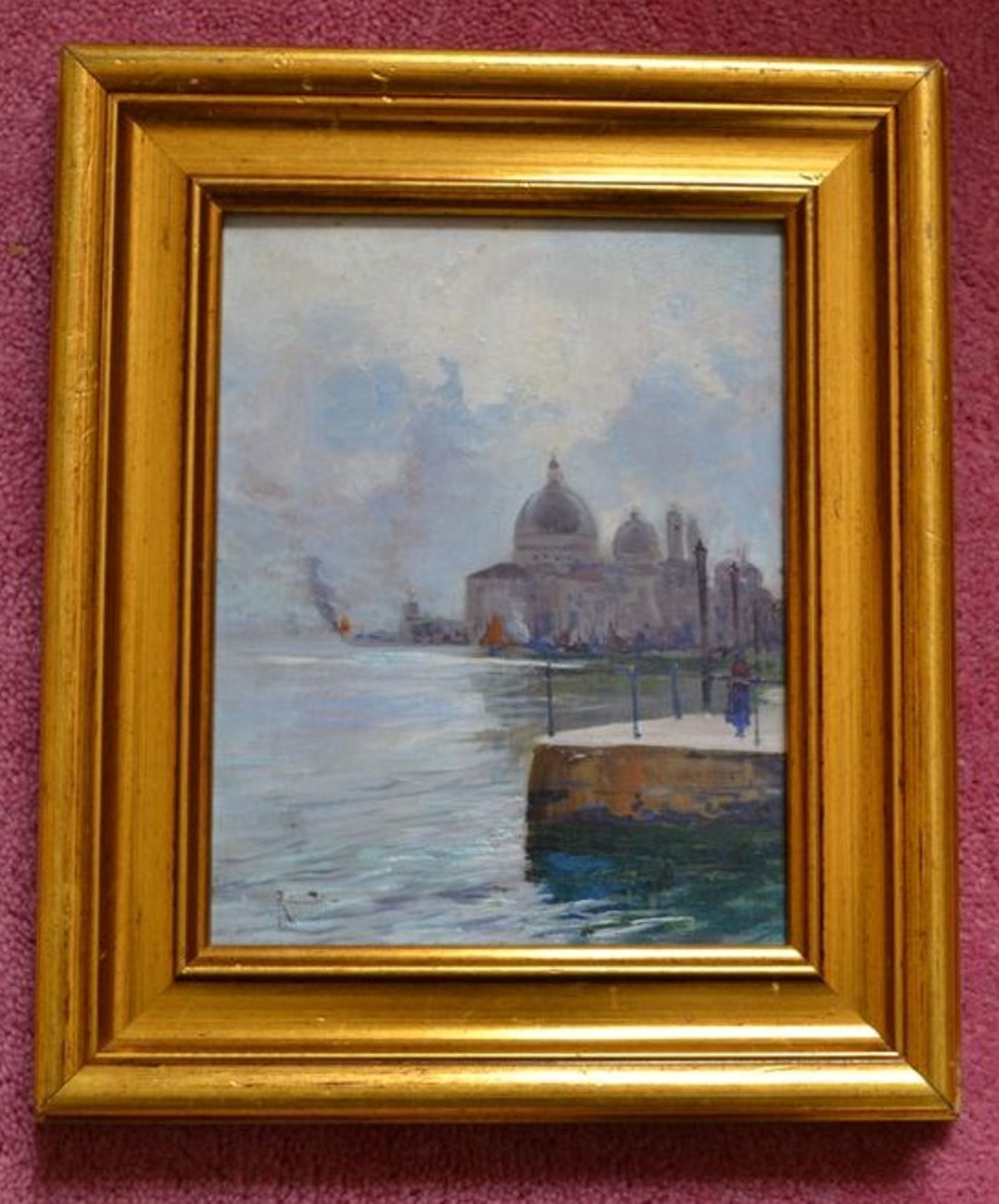 1 x Original Oil Painting By F. Rinaldi, Depicting A Venetian Scene - 19th Century - From A Grade II