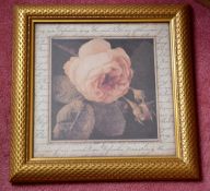 1 x Rose Framed Art Print - From A Grade II Listed Hall In Very Good Condition *More Pictures To