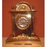 1 x Large Antique Brass Boxed Striking Mantle Clock - French Movement No. 3663 - From A Grade II