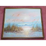1 x Vintage Bernard Duggan Original Oil Signed & Framed Seascape - From A Grade II Listed Hall In