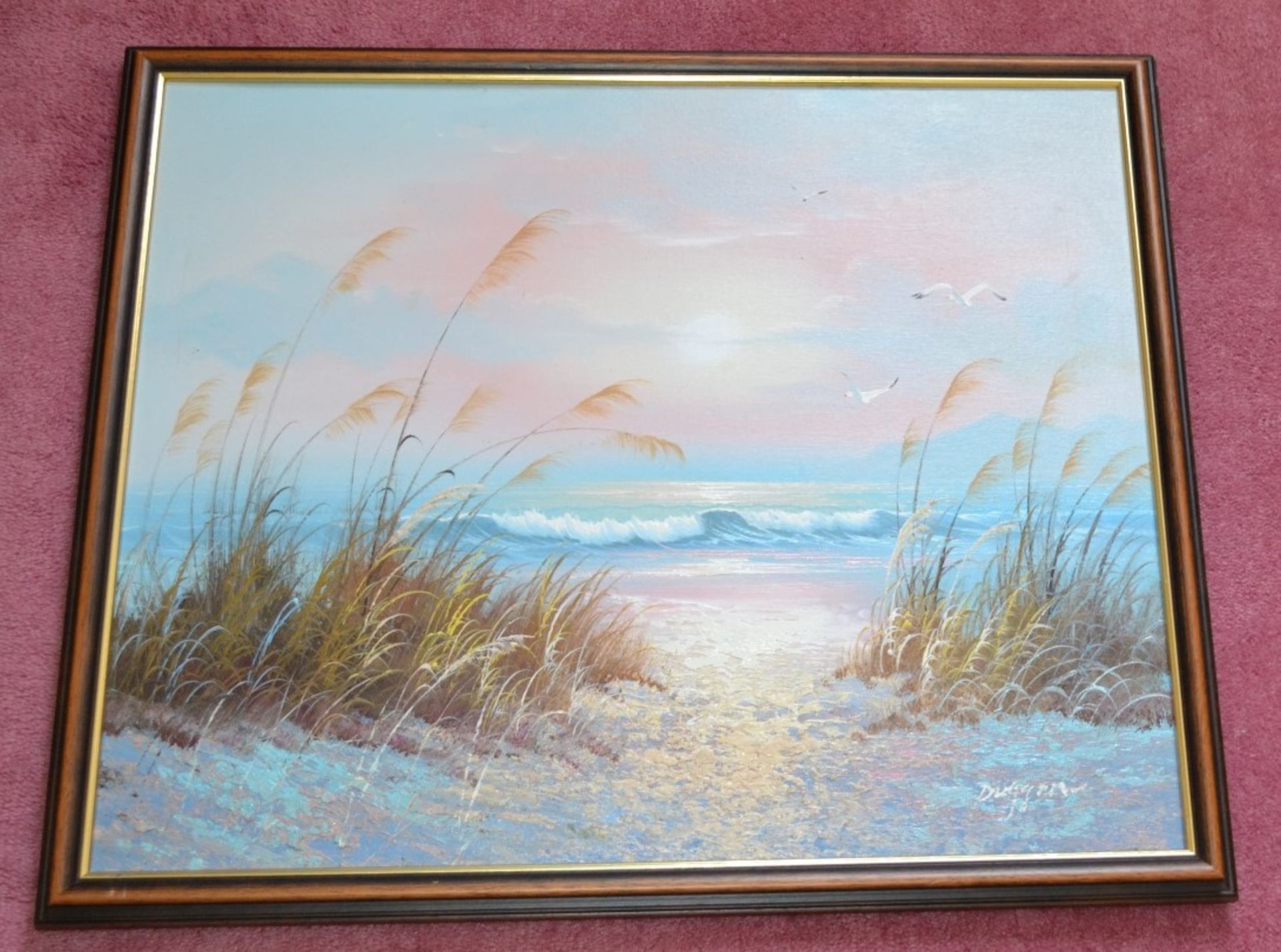 1 x Vintage Bernard Duggan Original Oil Signed & Framed Seascape - From A Grade II Listed Hall In