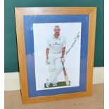 1 x Andrew Flintoff Framed And Mounted Signed Picture - From A Grade II Listed Hall In Good