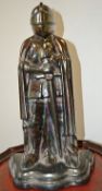 1 x Vintage Cast Iron Knight-shaped Fireside Companion In A Vitreous Enamel (Without Tools) - Age: