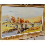 1 x Framed Painting Of A Bridge - Signed By Nan Reade *More Information To Follow* From A Grade II