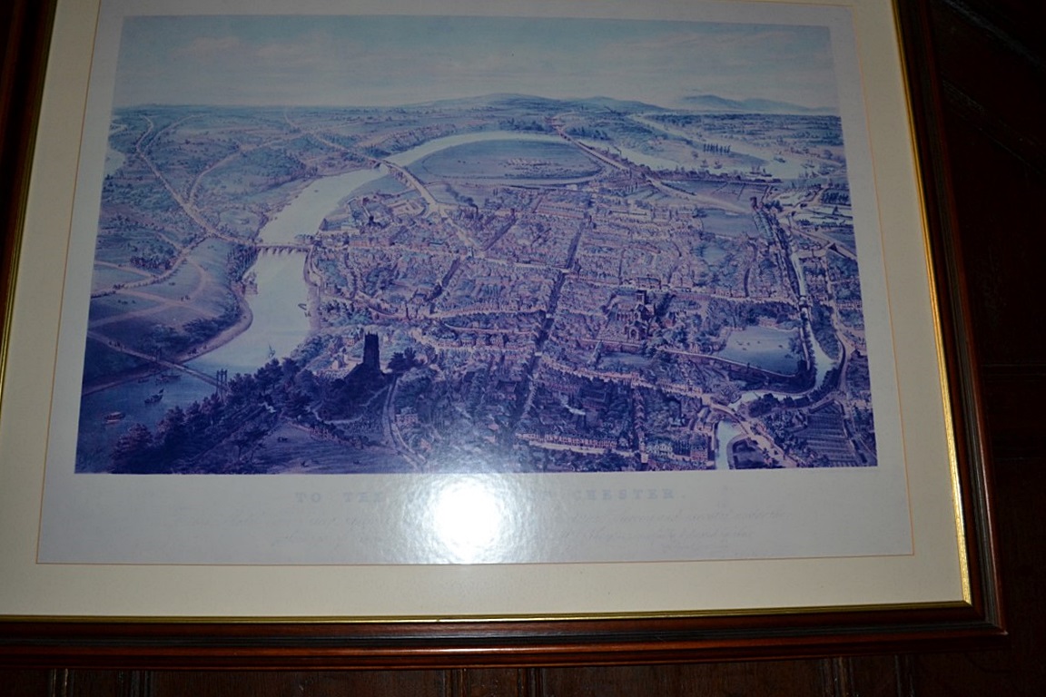 1 x Framed Print Featuring A Mid 19th Century Overhead View Of Chester Inscribed "To The Citizens Of - Image 3 of 3