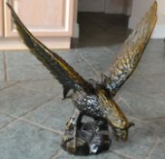 1 x Bronze Life Size Statue Of An Eagle In Flight - From A Grade II Listed Hall In Very Good