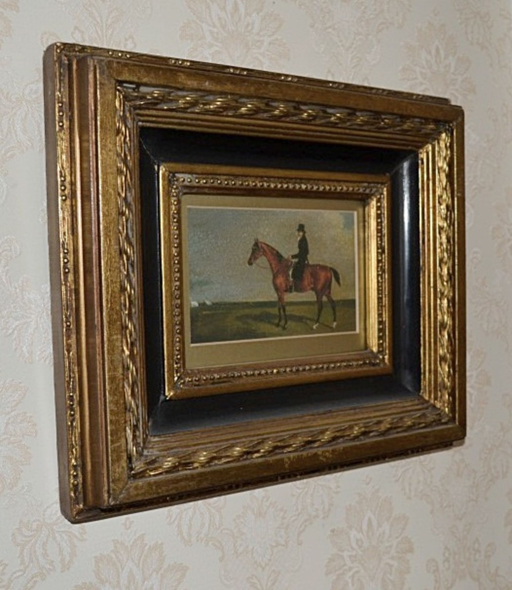 1 x Framed Picture Of Rider On Horseback, Produced By Carvers & Guilders - From A Grade II Listed