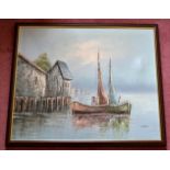 1 x Original Oil Painting Featuring A Boating Scene - Signed By The Artist - From A Grade II