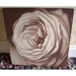 1 x Art Print On Canvas Featuring a Floral Design - From A Grade II Listed Hall In Very Good