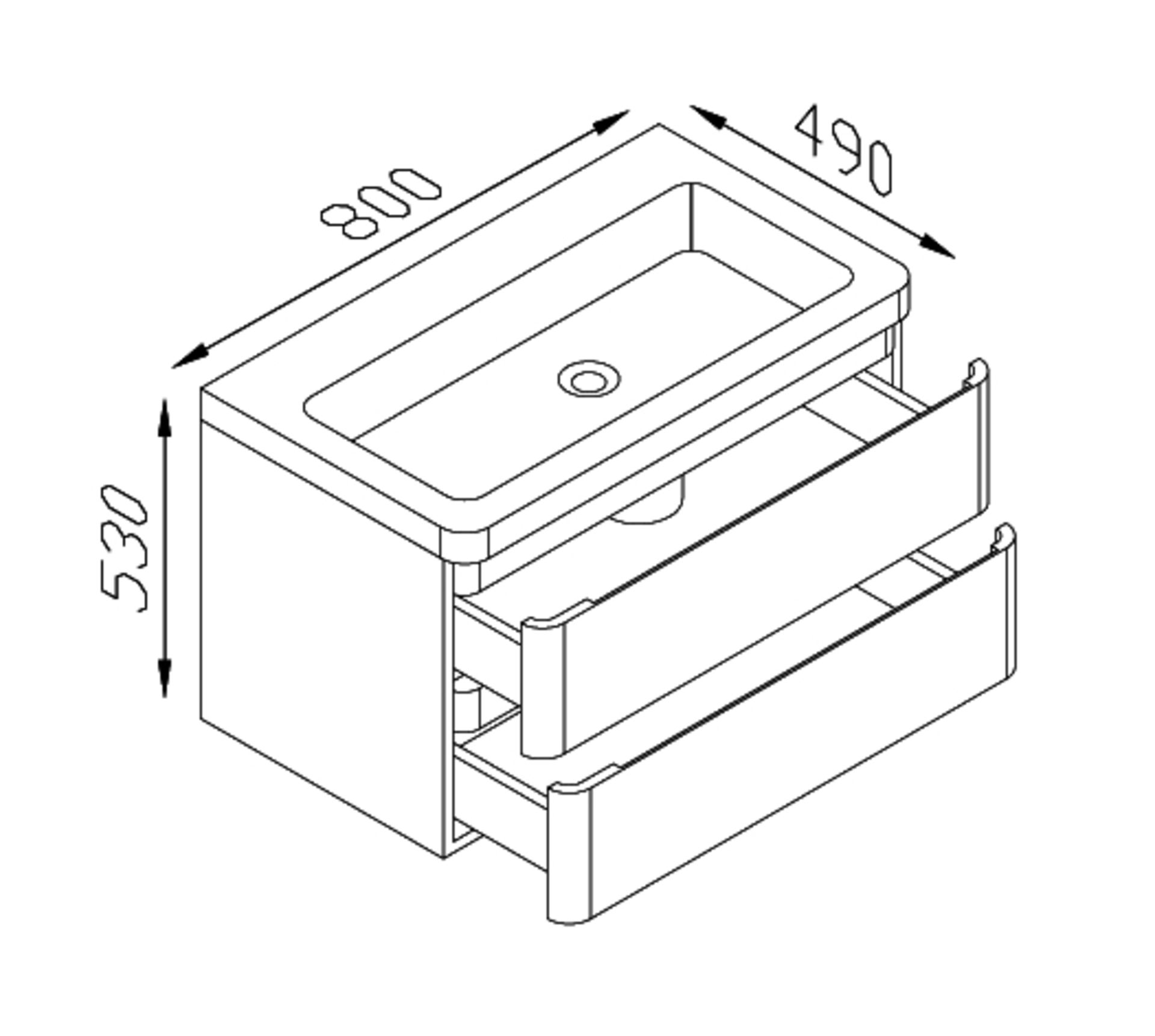 1 x MarbleTECH Urban Basin and Base Unit 80 - B Grade Stock - Image 3 of 7