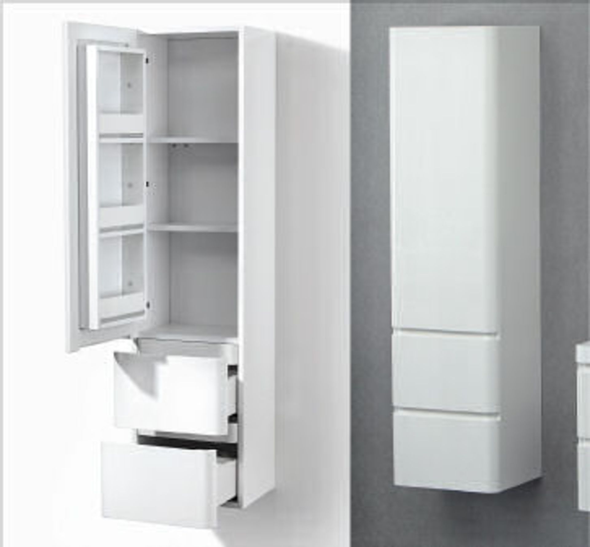1 x White Gloss Storage Cabinet 120 - B Grade Stock - Image 2 of 7