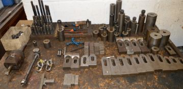 1 x Assorted Collection Including Threaded Pins, Clamps and More - Contents of Workbench as Pictured