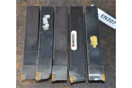 5 x Various Lathe Cutting Tools / Carbide Holders - CL225 - Ref EN207 - Location: Worcester WR14