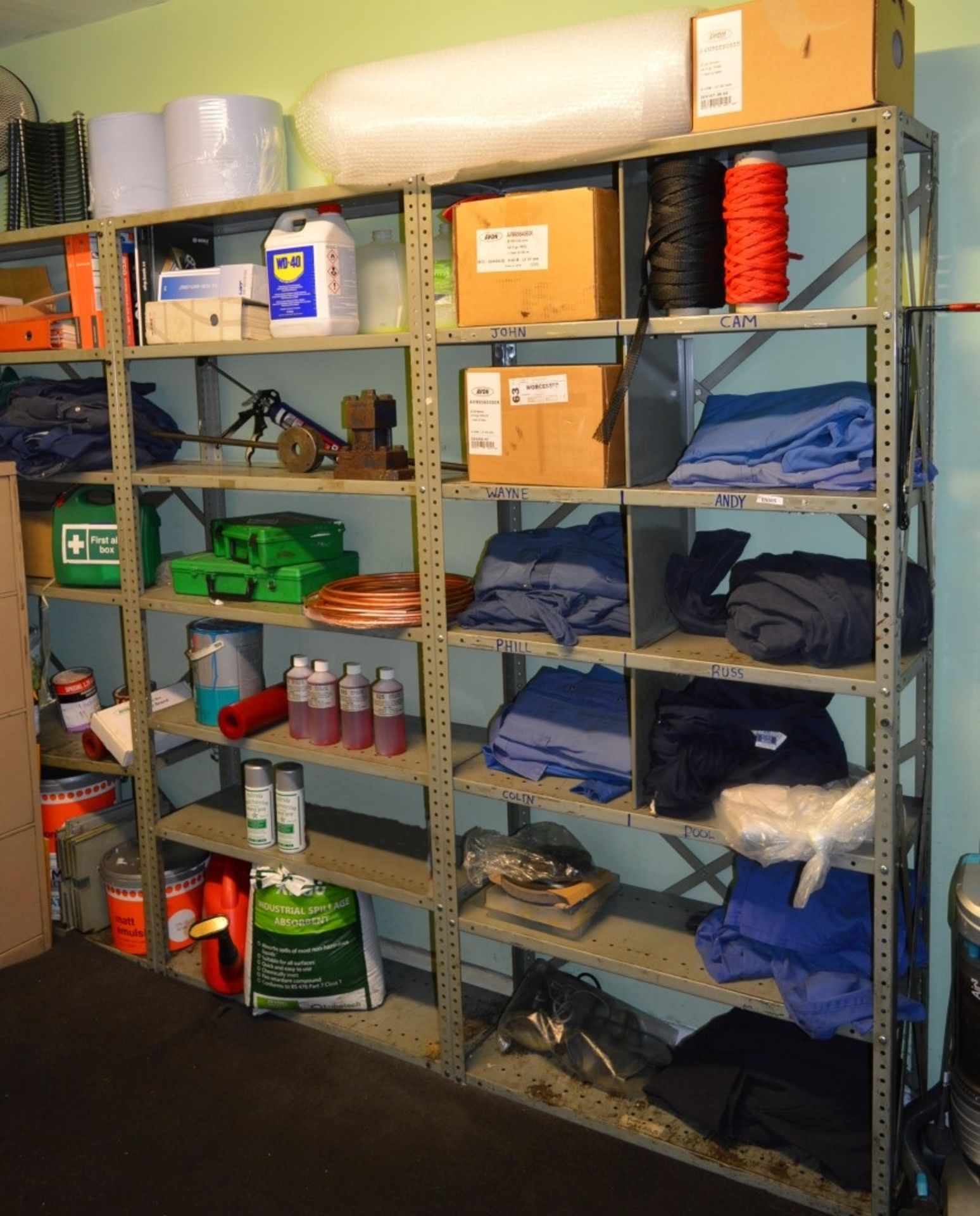 1 x Set of Storage Shelves With Contents - CL202 - Ref EN505 - Location: Worcester WR14