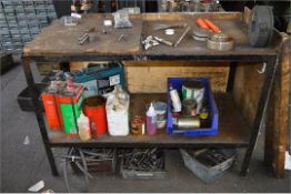 1 x Steel Frame Workbench With Undershelf  INCLUDES CONTENTS - CL202 - Ref EN084 - Location: