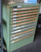 1 x Drill Bit Storage Cabinet - Heavy Duty Steel Cabinet With 11 Drawers and Dividers - CL202 -
