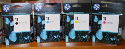 1 x Full Set of Genuine HP Business Inkjet Ink Cartridges - Type 11 - CL202 - Ref ENTO - Location: