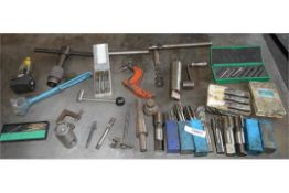 1 x Assorted Collection of Tools - Includes Over 30 Items Including Turning Handles, Taps, Drill