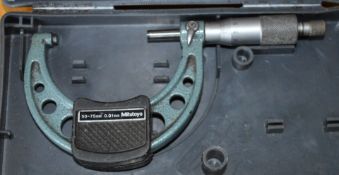 1 x Mitutoyo 50-75mm Adjustable Micrometer - Includes Case - CL202 - Ref EN183 - Location: Worcester