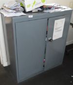 1 x Two Door Steel Storage Cabinet With Internal Shelves - CL202 - Ref EN122 - Location: Worcester