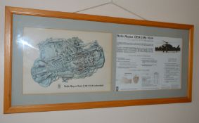 1 x Rolls Royce Gem 2 Mk 1004 Turboshaft Framed Picture - For The Agusta A129 Mongoose - Dated