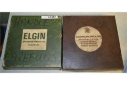 2 x Vintage Diamond Product Cutting Discs in Oringal Boxes - Elgin and Carborundum Abrasives - CL202
