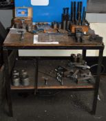1 x Steel Working Bench With Undershelf - INCLUDES CONTENTS - Contents Inlcude Threaded Pins With