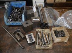 1 x Assorted Collection Including Insert Pins, Steel Blocks and More - Contents of Workbench as