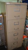 1 x Four Drawer Filing Cabinet With Contents - CL202 - Ref EN506 - Location: Worcester WR14