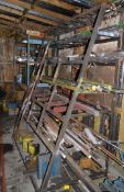 1 x Section of Steel Rod Racking Plus Section of Boltless Shelving - INCLUDES CONTENTS - Contents