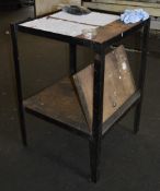 1 x Steel Workbench With Wooden Surfaces and Undershelf - CL202 - Ref EN247 - Location: Worcester