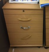 1 x Wooden 3 Drawer Office Cabinet - CL171 - Location: London, N4