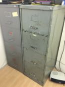2 x Metal 4-Drawer Grey Filing Cabinets - CL171 - Location: London, N4