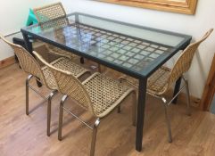 1 x Contemporary Glass Dining Table with 4 Chairs - CL171 - Location: London, N4