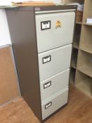 1 x Tall Metal Filing Cabinet in Grey - CL171 - Location: London, N4