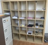 1 x Large Wooden Cube Shelving Unit Approx. 1.8m x 2m - CL171 - Location: London, N4