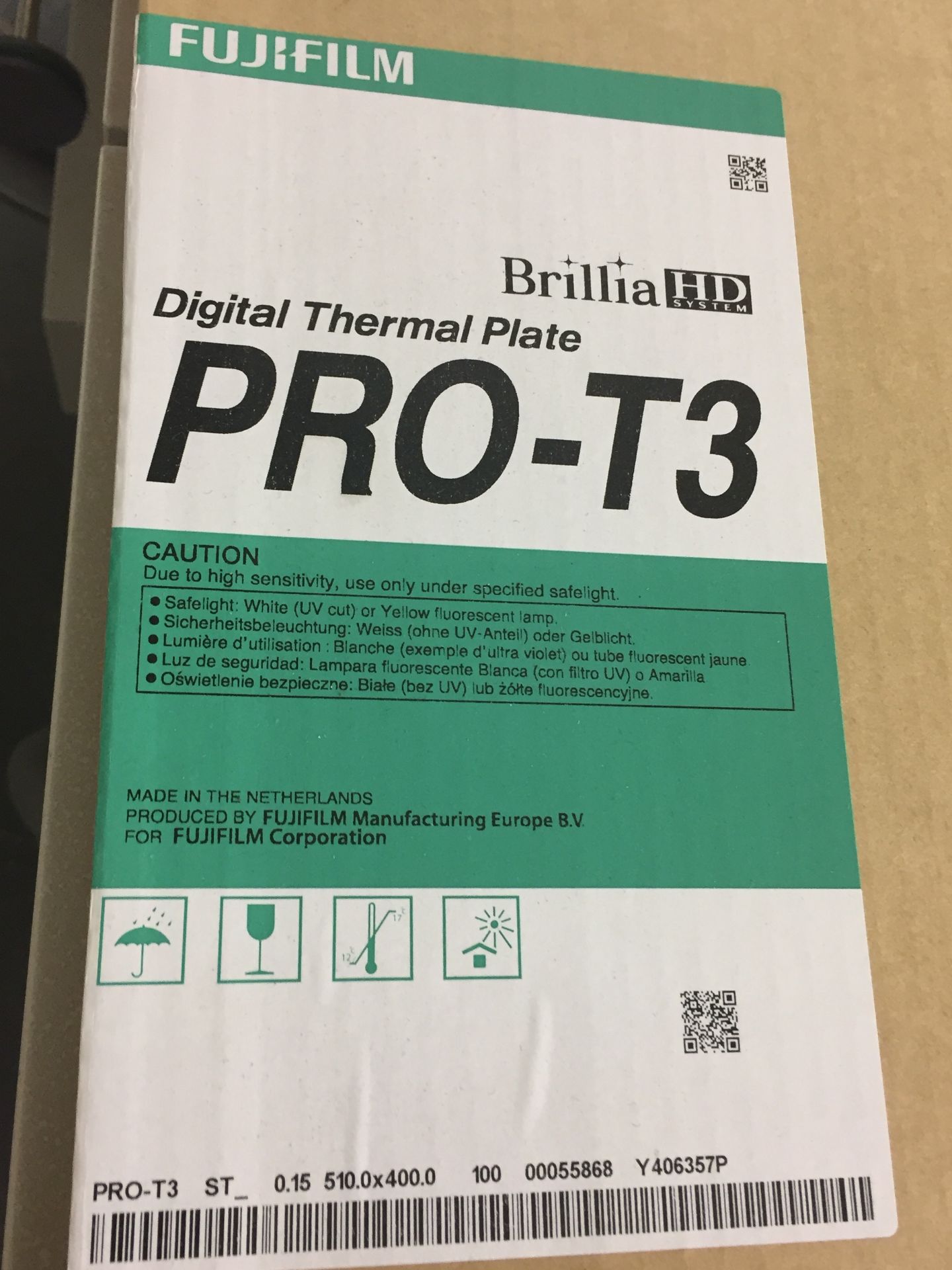 1 x FujiFilm Pro-T3 Digital Thermal Plate - CL171 - Location: London, N4