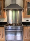 1 x Smeg Stainless Steel A2-5 Dual Fuel 6 Burner Cooker With Smeg Extractor, and Splashback -