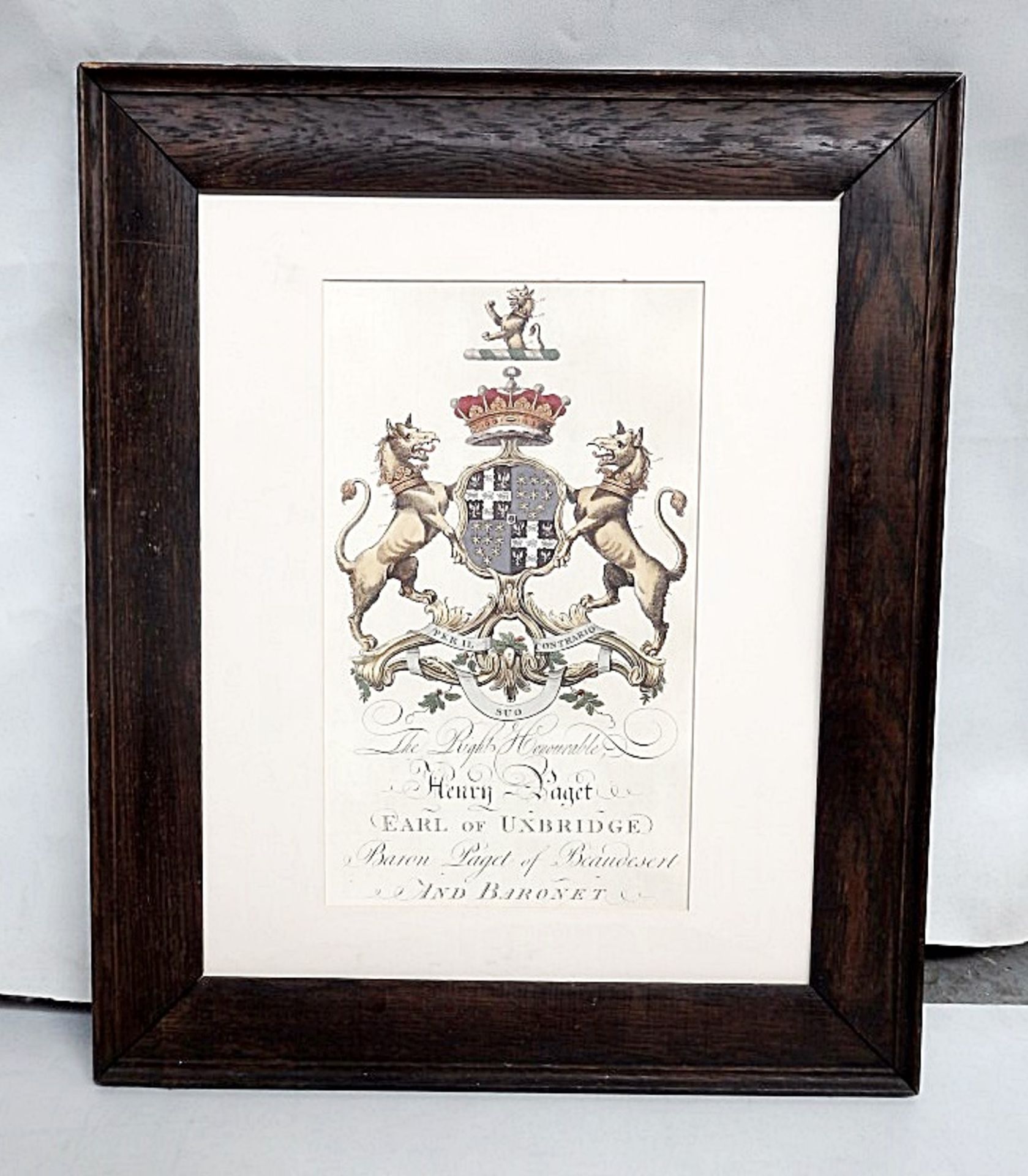 1 x Framed Historical Print - Henry Padget / Coat Of Arms - Dimensions: H65 x W54cm - Recently - Image 2 of 6