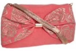 4 x Zandra Rhodes Women's "Rihanna 01" Clutch Bags - Denim - CORAL - Rose Print - New With Tags -