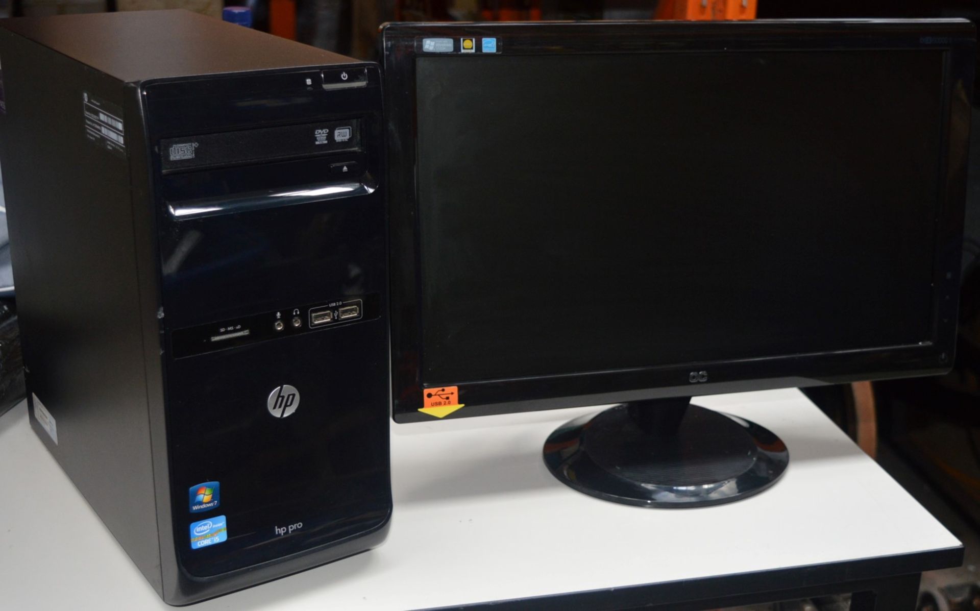 1 x HP Pro Desktop Computer System With Widescreen Monitor - Intel Core i5-2400 3.1ghz Quad Core - Image 5 of 5
