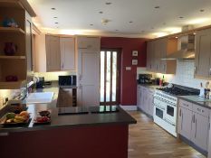 1 x Magnet Solid Wood Fitted Kitchen with Corian Worktops and Branded Appliances In Very Good