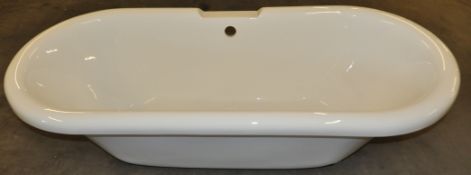 1 x Freestanding Roll Top Bath - With Central Waste and Tap Section - CL022 - Location: Bolton BL1 -