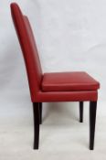 1 x Bespoke Chair Upholstered In A Deep Red Leather - Handcrafted & Upholstered By British Craftsmen