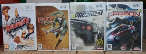 4 x Nintendo Wii Games - Includes Links Crossbow Training, All Star Karate, Need For Speed Pro