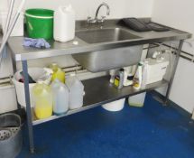 1 x Metal Sink - Single Bowl, Double Draining Boards - Ref: 028 - CL173 - Location: Altrincham WA15<